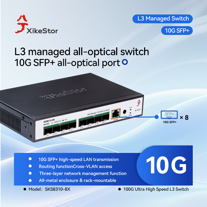 XikeStor Three-Layer Managemen - Sfp+ 10G Managed Switch 8 Port recension och pris
